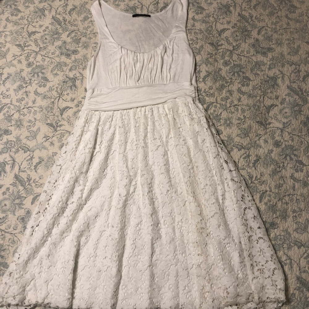Soprano White Knit Lace Sundress- Size Small